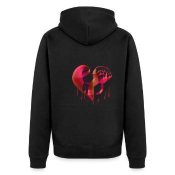 cicatrices rouges du symbole du cœur - Veste à capuche bio Premium Unisexe - noir - Dos - Nico (187cm)