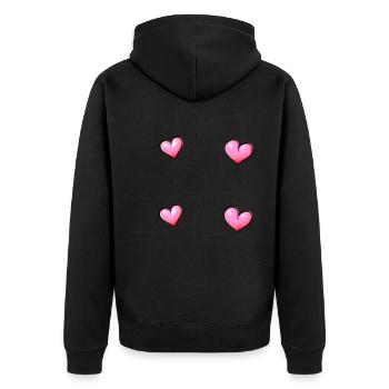 vier herzen pink symbol herz - Unisex Premium Bio Zip Hoodie - Schwarz - Hinten - Nico (187cm)