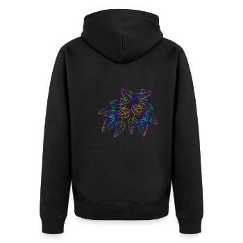 Blatt Symbol Natur bunt rgb Blätter - Unisex Premium Bio Zip Hoodie - Schwarz - Hinten - Nico (187cm)