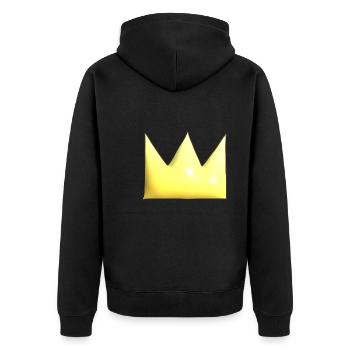 Golden Crown Cartoon Symbol Form - Unisex Premium Organic Zip Hoodie - black - Back - Nico (187cm)