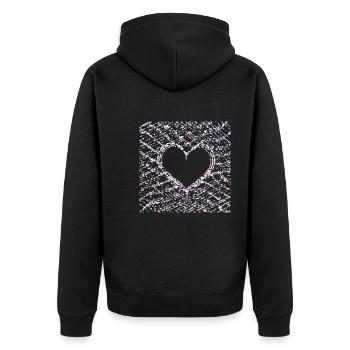 Points Pattern Cross Heart Love Shape - Unisex Premium Organic Zip Hoodie - black - Back - Nico (187cm)