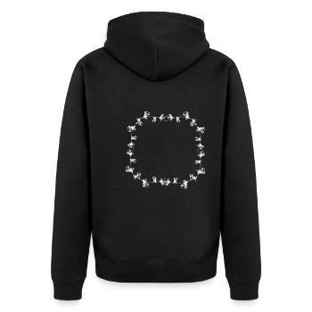 Frame Rose Flower Gray Square Flowers - Unisex Premium Organic Zip Hoodie - black - Back - Nico (187cm)