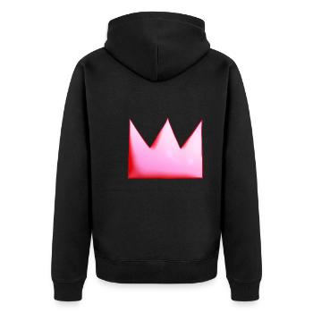 Couronne rose Forme du symbole de dessin animé - Veste à capuche bio Premium Unisexe - noir - Dos - Nico (187cm)