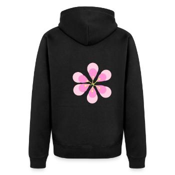 Fleur rose en forme de fleur - Veste à capuche bio Premium Unisexe - noir - Dos - Nico (187cm)