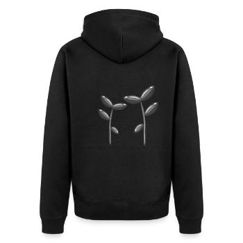 Symbole de plante feuilles grises - Veste à capuche bio Premium Unisexe - noir - Dos - Nico (187cm)
