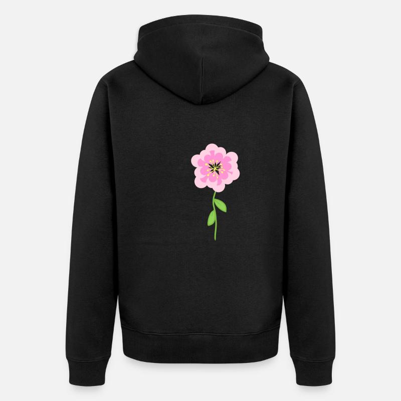 Fleur rose Cartoon Symbol Shape - Veste à capuche bio Premium Unisexe - noir