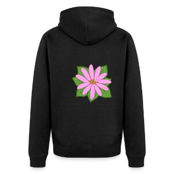 Plantes Feuilles Naturelles Fleur Rose - Veste à capuche bio Premium Unisexe - noir - Dos - Nico (187cm)