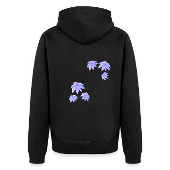 Pattern purple flower plants - Unisex Premium Organic Zip Hoodie - black - Back - Nico (187cm)