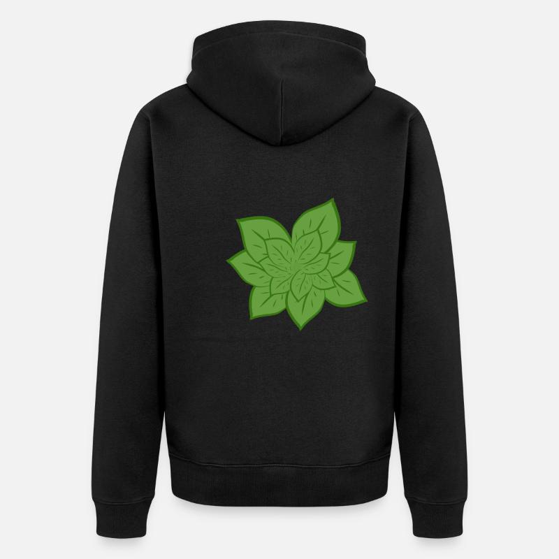 Feuilles vertes naturelles - Veste à capuche bio Premium Unisexe - noir