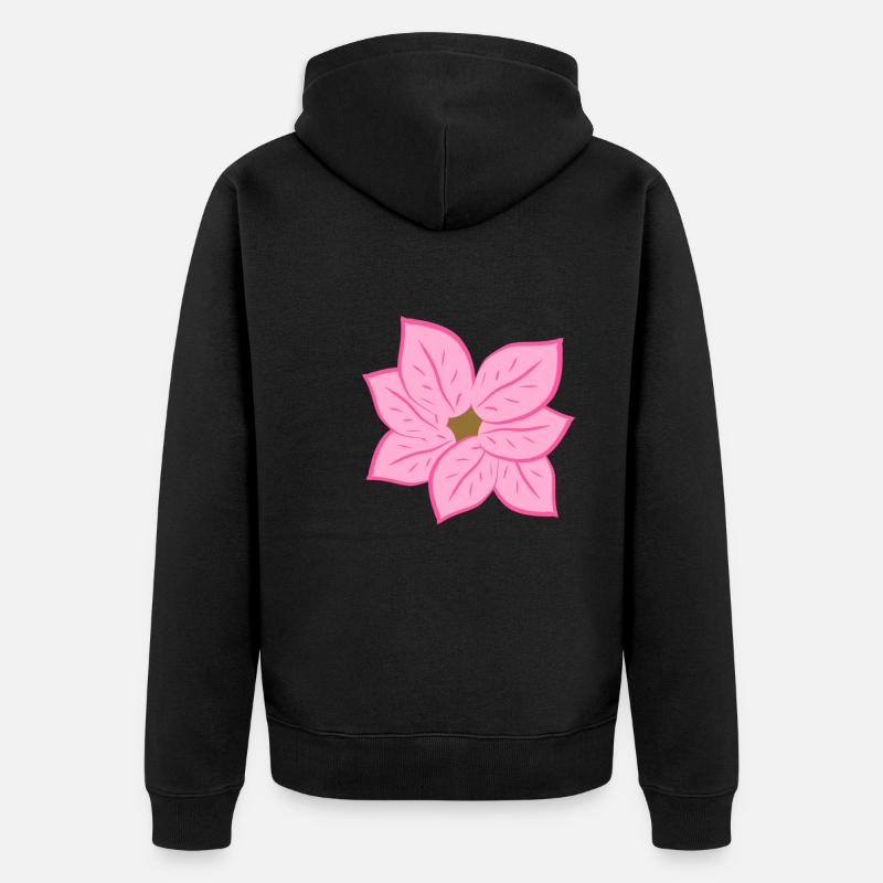 Symbole de fleur rose - Veste à capuche bio Premium Unisexe - noir