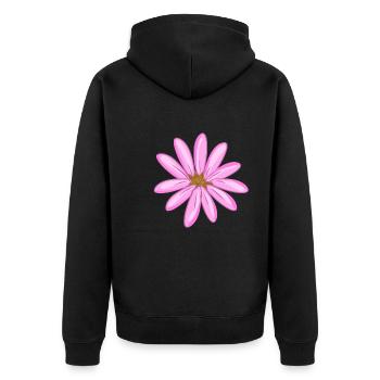 Fleur de fleur de plante rose - Veste à capuche bio Premium Unisexe - noir - Dos - Nico (187cm)