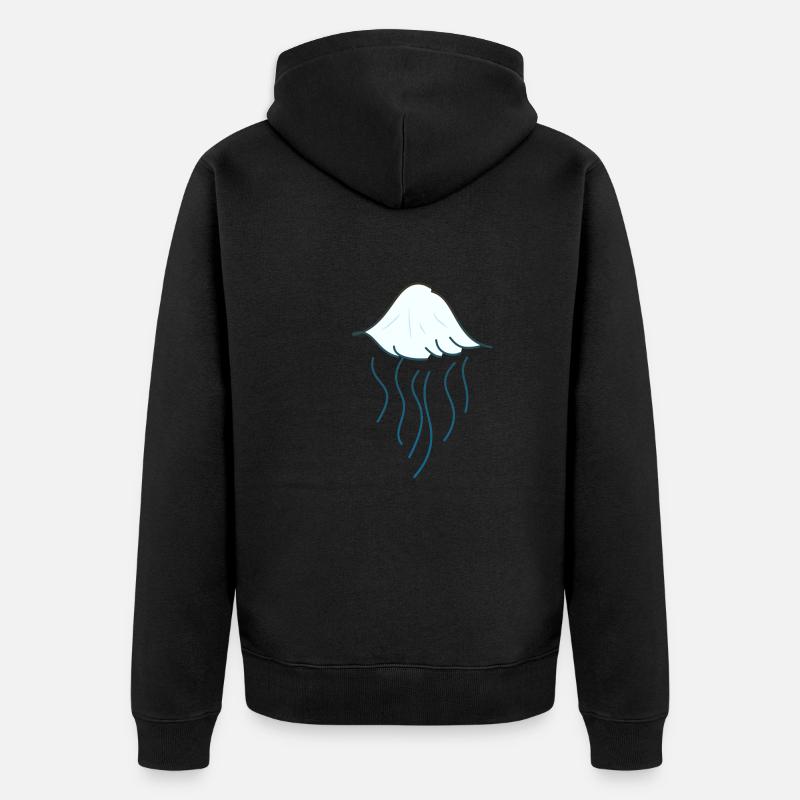 Symbole méduse animal marin bleu - Veste à capuche bio Premium Unisexe - noir