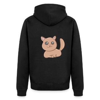 Symbole de chat Animal de compagnie - Veste à capuche bio Premium Unisexe - noir - Dos - Nico (187cm)