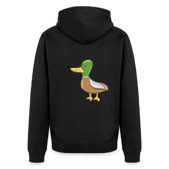 Canard Oiseau Animal Symbole Mignon Dessin Animé - Veste à capuche bio Premium Unisexe - noir - Dos - Nico (187cm)