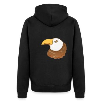 Eagle Bird Animal Head Symbol - Unisex Premium Organic Zip Hoodie - black - Back - Nico (187cm)