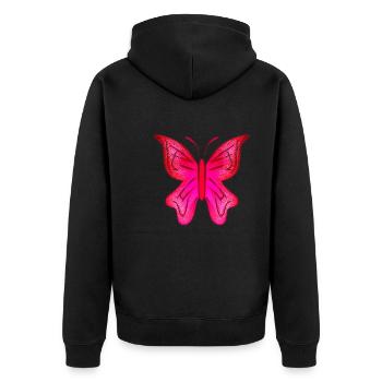 Papillon Symbole Rose Insecte Animal Paillettes - Veste à capuche bio Premium Unisexe - noir - Dos - Nico (187cm)