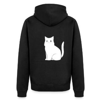 Chat Animal Icône Animal De Compagnie - Veste à capuche bio Premium Unisexe - noir - Dos - Nico (187cm)