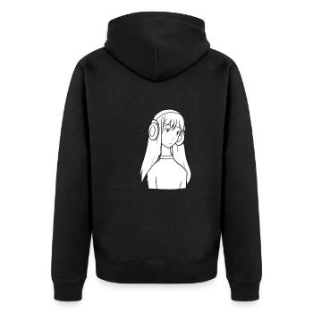 Casque Fille Manga Anime - Veste à capuche bio Premium Unisexe - noir - Dos - Nico (187cm)