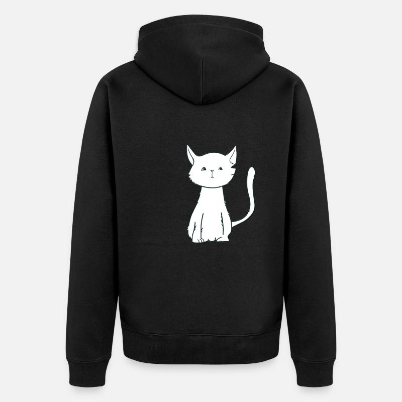 Symbole de chat Animal Cartoon - Veste à capuche bio Premium Unisexe - noir
