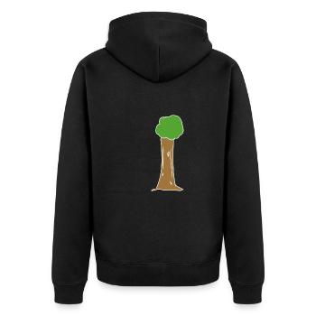 arbre, icône, nature, vert, plante - Veste à capuche bio Premium Unisexe - noir - Dos - Nico (187cm)
