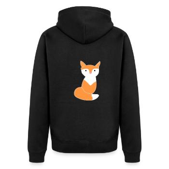 Fuchs symbol Tier orange - Unisex Premium Bio Zip Hoodie - Schwarz - Hinten - Nico (187cm)