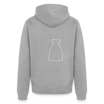 Kleid Symbol Klamotten - Unisex Premium Bio Zip Hoodie - Grau meliert - Hinten - Nico (187cm)