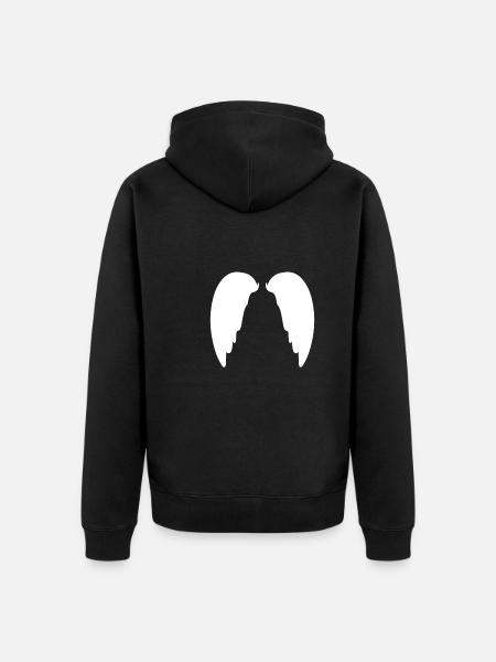wings, flying, symbol, angel - Unisex Premium Organic Zip Hoodie - black