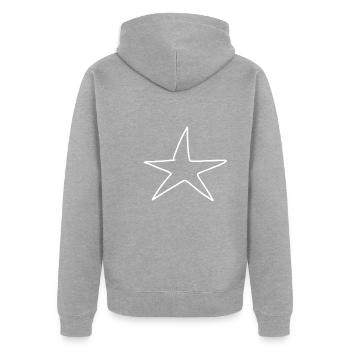 Stern symbol muster - Unisex Premium Bio Zip Hoodie - Grau meliert - Hinten - Nico (187cm)