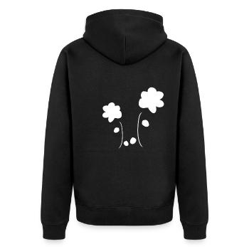 flower, flowers, symbol, plant, shape - Unisex Premium Organic Zip Hoodie - black - Back - Nico (187cm)