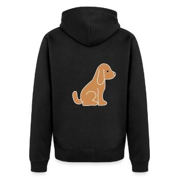 Icône d’animal brun de chien - Veste à capuche bio Premium Unisexe - noir - Dos - Nico (187cm)