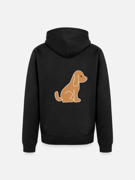 Dog Brown Animal Icon - Unisex Premium Organic Zip Hoodie - black