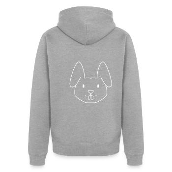 Lapin Lapin Animal Icône - Veste à capuche bio Premium Unisexe - gris chiné - Dos - Nico (187cm)