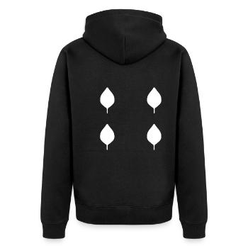 four leaves leaf nature pattern - Unisex Premium Organic Zip Hoodie - black - Back - Nico (187cm)