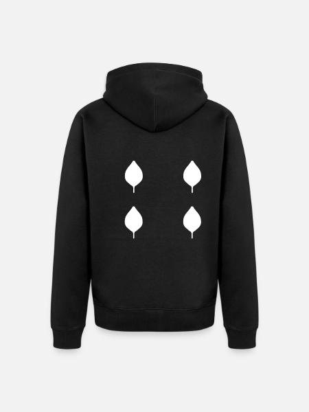 four leaves leaf nature pattern - Unisex Premium Organic Zip Hoodie - black