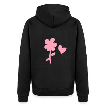 symbole fleur nature plante coeur - Veste à capuche bio Premium Unisexe - noir - Dos - Nico (187cm)
