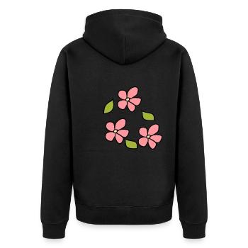 Fleur, Rose, Plante, Symbole, Nature, Feuille - Veste à capuche bio Premium Unisexe - noir - Dos - Nico (187cm)