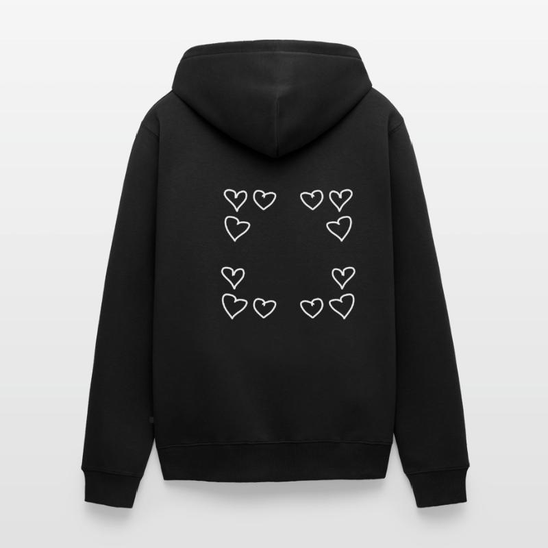 hearts pattern frame angular heart love Unisex Premium Organic Zip Hoodie