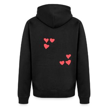 herzen muster rahmen symbol herz liebe rot - Unisex Premium Bio Zip Hoodie - Schwarz - Hinten - Nico (187cm)