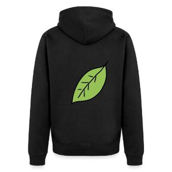 Leaf Symbol Shape Leaves Nature Green - Unisex Premium Organic Zip Hoodie - black - Back - Nico (187cm)