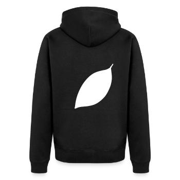 blatt symbol form natur - Unisex Premium Bio Zip Hoodie - Schwarz - Hinten - Nico (187cm)