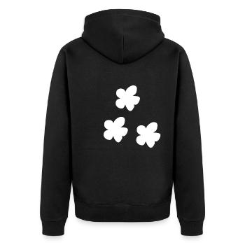 three flowers flower symbol plant nature - Unisex Premium Organic Zip Hoodie - black - Back - Nico (187cm)