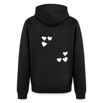 Motif coeurs cadre symbole coeur amour - Veste à capuche bio Premium Unisexe - noir - Dos - Nico (187cm)