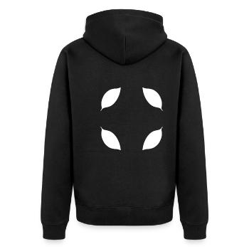 Cadre de feuille Forme Quatre Feuilles Naturel Vert - Veste à capuche bio Premium Unisexe - noir - Dos - Nico (187cm)