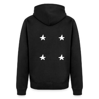 vier sterne stern symbol form - Unisex Premium Bio Zip Hoodie - Schwarz - Hinten - Nico (187cm)