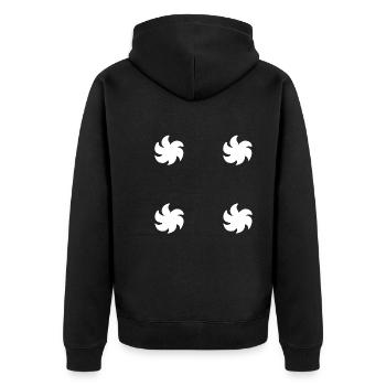 blume pflanze form symbol symbol - Unisex Premium Bio Zip Hoodie - Schwarz - Hinten - Nico (187cm)