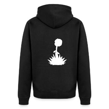 grass symbol blume natur pflanze - Unisex Premium Bio Zip Hoodie - Schwarz - Hinten - Nico (187cm)