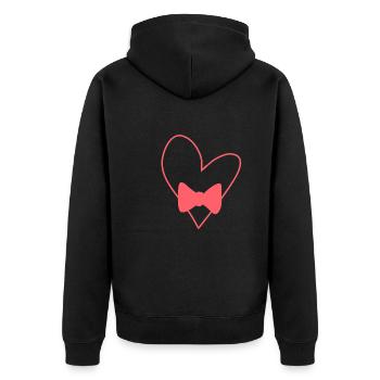 Coeur Symbole Amour Forme Noeud Rose - Veste à capuche bio Premium Unisexe - noir - Dos - Nico (187cm)