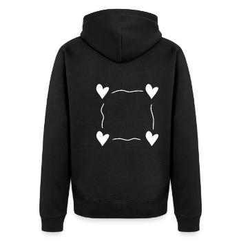 Coeur Quatre Coeurs Symbole Forme Cadre D’amour - Veste à capuche bio Premium Unisexe - noir - Dos - Nico (187cm)