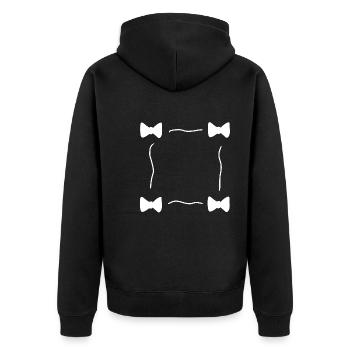 Cadre de symbole de boucle à quatre boucles - Veste à capuche bio Premium Unisexe - noir - Dos - Nico (187cm)