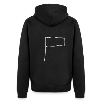 flagge symbol form - Unisex Premium Bio Zip Hoodie - Schwarz - Hinten - Nico (187cm)